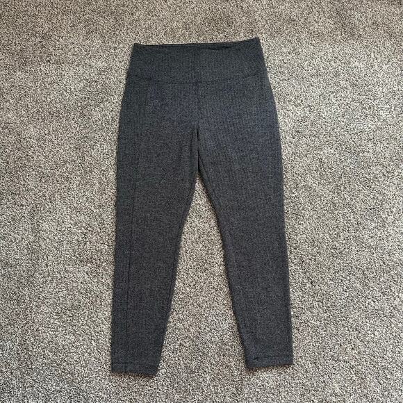 Athleta dark gray & white print Delancey Herringbone tight leggings size M - Picture 2 of 9